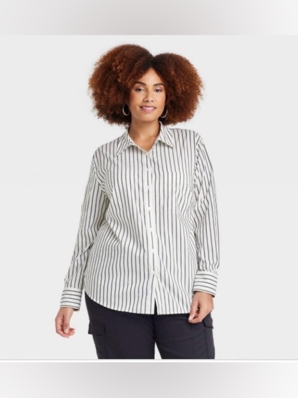 Women's Slim Fit Boyfriend Tailored Long Sleeve Button-Down Shirt - a New Day 4X